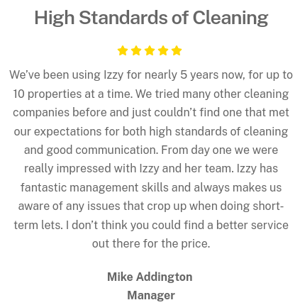 London Airbnb Cleaning 5 Star Review