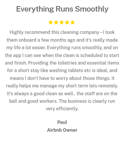 Airbnb Cleaning Scotland - 5 Star Review